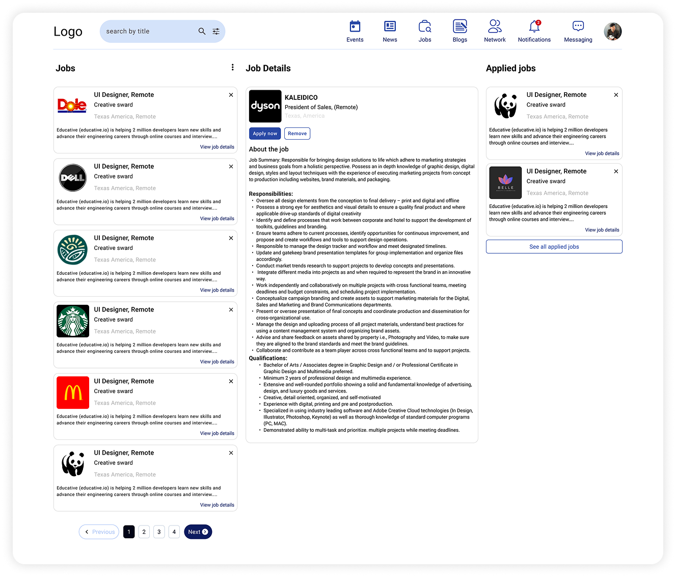 All Jobs Desktop Interface